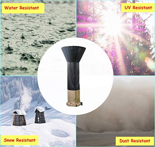ProHome Direct Outdoor Round Patio Heater Cover Fits for Stand Up Round Dome Heaters, Weather Resistant Material, 34" D x 87" H - Thumbnail 3