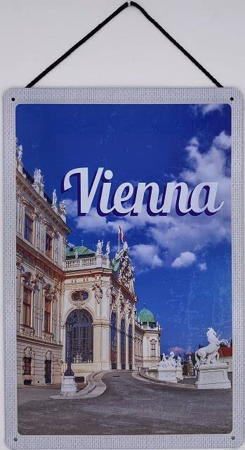 Tin Sign with Cord 30 x 20 cm Vienna Castle Belvedere in Vienna Austria
