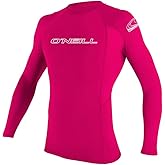 O'Neill Youth Basic Skins Long Sleeve Rashguard, UPF 50+ Sun and Rash Protection for Surfing and All Outdoor Activities, Watermelon, 6
