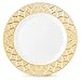 VINTAGE PLASTIC PARTY DISPOSABLE PLATES | 6 Inch Hard Round Wedding Dessert Plates | White with Gold Rim, 40 Pack | Elegant & Fancy Heavy Duty Party Supplies Plates for Holidays & Occasions