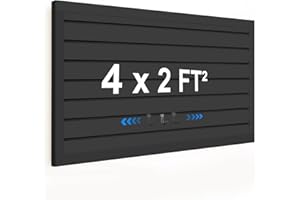 QUEENLINK [4x2 Ft²] PVC Slat Wall Paneling, Adjustable Slatwall Panels with Coupling Structure, Slatted Wall Panel System with Customizable Storage Options, DIY Cutting & Easy-to-Install Slatwall Board Shelves