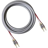 Blue Jeans Cable Canare 4S11 Speaker Cable, with Ultrasonically-Welded Conventional (Non-Bi-Wire) Terminations, (One Cable - for one Speaker); Assembled in The USA (10 Foot, Grey, Bananas to Bananas)