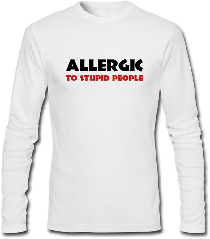 Amazon.com: Personalize Men's Allergic To Stupid People AryaWinter T-Shirts White XXL: Clothing