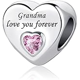 SBI Jewelry Love You Forever Pink Heart Charm Compatible with Pandora Charms Bracelets Beads for Daughter Sister Granddaughter Auntie Mom Charm