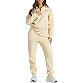 Herseas Women 2 Piece Outfits Sweatsuit Lounge Set Half Zip Pullover with Jogger Airport Tracksuit Matching Pants Set
