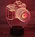 PRY-OOO 3D Illusion Lamp Camera Night Light for Kids Toy Toddlers Illusion Birthday Gift LED Desk Table Lamp Optical Effect Lights Remote Control Touch Home Decor Holiday Birthday