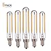 Sphoon T6 LED Candelabra Light Bulb T20 E12 Base Long Filament Tubular Tube LED Bulbs 2W = 25w Incandescent Vintage Warm White 2700K,Non-Dimmable for Chandelier, 220 Lumens, Pack of 5