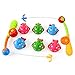 Bath Toys Fishing Floating Spotted Fish(6 Pieces) Toy and Fishing Rod(2 Rods) Best Bathroom for Toddlers Boys Girls Kids Fun time 2 Sets