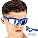 GAOGE Swimming Goggles No Leaking Anti Fog UV Protection Clear Triathlon Swim Goggles with Free Nose Clip, Ear Plugs Protection Case for Adult Men Women Youth Kids Child, Blue
