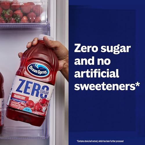 OCEAN SPRAY® ZERO SUGAR CRANBERRY JUICE DRINK, CRANBERRY JUICE DRINK SWEETENED WITH STEVIA, 64 FL OZ BOTTLE