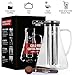 Cold Brew Coffee Maker and Tea Maker - Large 1.5L/50oz - Bonus Spoon - Glass Loose Leaf Iced Tea Infuser & Ultra Fine Double Mesh Stainless Steel Filter, Dishwasher Safe, Coffee Fresh For 2 Weeks