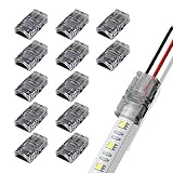 GOOCHAN 2-Pin LED Connector for 10MM Wide Waterproof Single Color LED Strip Light- Strip to Wire Quick Connection