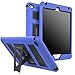 MoKo Case Fit iPad Mini 4 - Silicone + Black Hard Polycarbonate Protector Cover Case with Foldable Stand & Built-in Screen Protector/Bumpers Fit Apple iPad Mini 4 2015 Tablet, Blue
