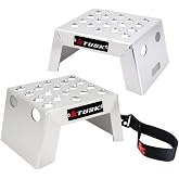 Tusk Moto Racing Starting Blocks - 4in | Interlocking Aluminum, Textured Grated Top, Stackable for Easy Storage; Includes Lanyard