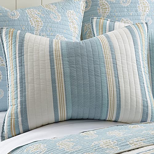 Levtex Home Blue Maui Quilt Set, King Quilt + Two King Pillow Shams