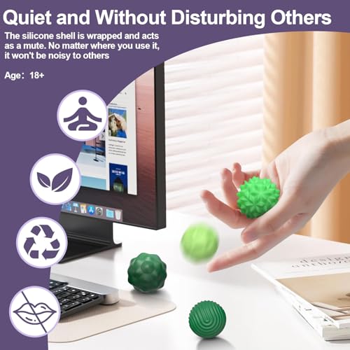 8 Pieces Magnetic Toys, Silicone Magnetic Balls, Ball Anti-Stress Sensory Toys, Silicone Sensory Toy, Anti-Stress and Anxiety Toy for Adults and Children (Green) (Purple)