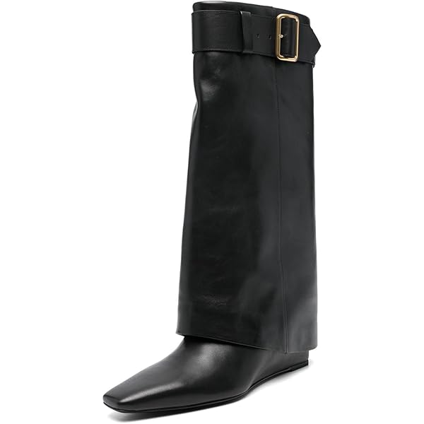 Amazon.com | FOWT Women Pointed Toe Knee High Boots Double Layer