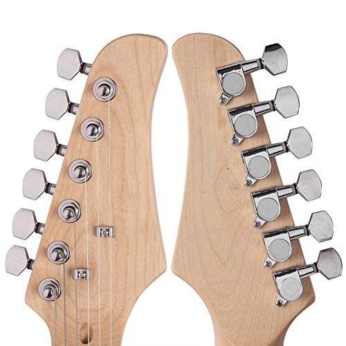 Z ZTDM Full Size Rosewood Fingerboard Electric Guitar with Gigbag Strap Amp Wire Tremolo Arm Cord for Adult Student Beginner Sunset Red