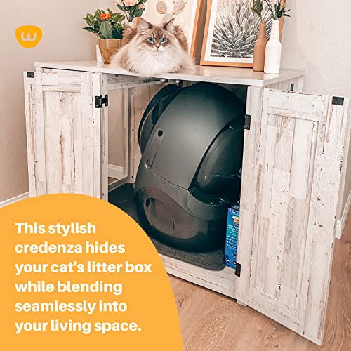 Whisker LitterRobot Credenza With Litter Box Enclosure, 43.2” W X 28.1
