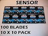 Gillette Sensor - 100 Blades (10 x 10 or 20 x 5 Packs)