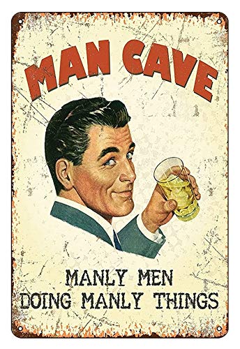 Boggevi Kells Man Cave Manly Men Doing Manly Things small steel sign - Tin signs Metal Poster Gift 200mm x 300mm -TPH0048