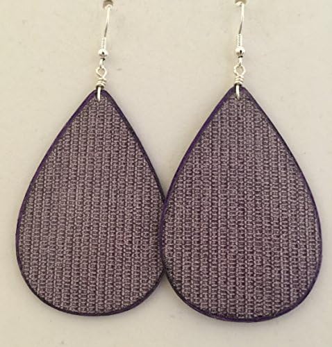 Purple patterned Wallpaper Teardrop Earrings