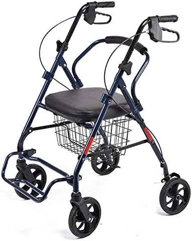 XINYAN JIA Rollator Walker with Seat/Folding 4 Wheeled Walker Lightweight Foldable Durable Iron Frame Supports Seniors Buy Food And Walker Lightweight Wheelchair