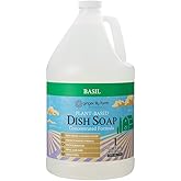 Ginger Lily Farms Botanicals Plant-Based Liquid Dish Soap, Concentrated Formula with Max Grease Cleaning Power, Cruelty-Free, Basil Scent, 1 Gallon Refill (128 Fl. Oz.)