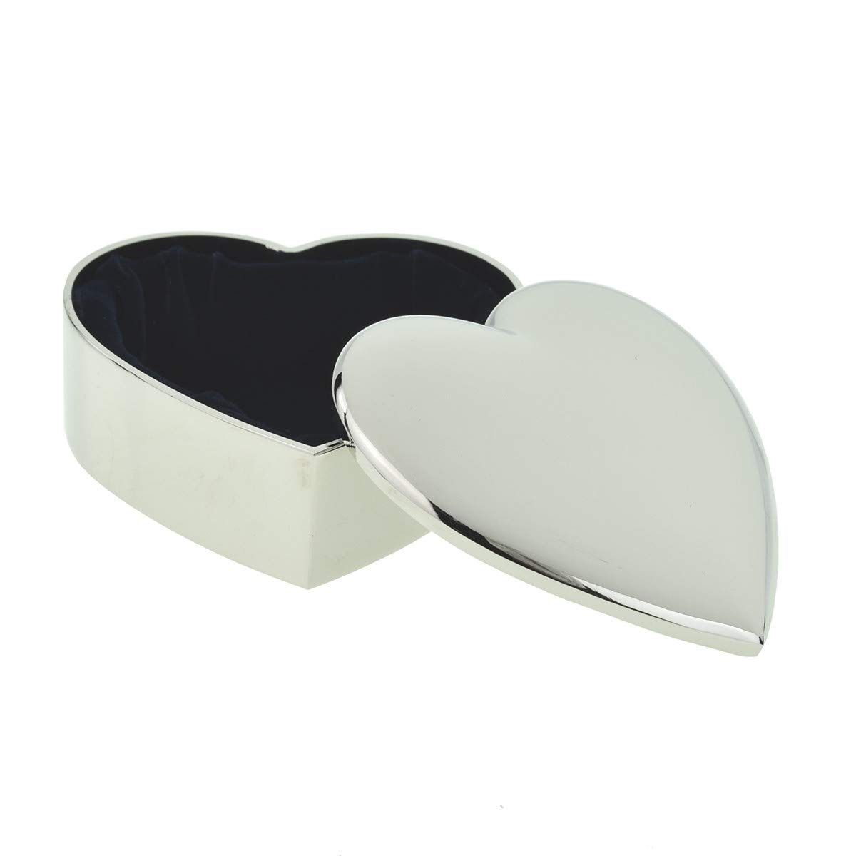 Heart Shaped Silver Nickle Plated Trinket Box