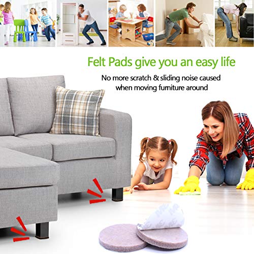 Furniture Pads 148 pcs Self Adhesive Felt Furniture Pads Heavy Duty