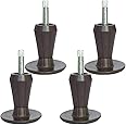 CAFORO Replacement Bed Frame Feet, 2-Piece Steel Stem Plastic Bed Frame Glide Legs to Replace Wheels (Set of 4)