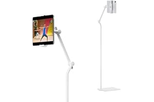 Twelve South HoverBar Tower Tablet Floor Stand - Adjustable Tablet Holder, Compatible w/iPhone, iPad, Samsung, Kindle, iPad Stand, Tablet Stands, Floor Stand Tablet Holder, Phone Stand, White