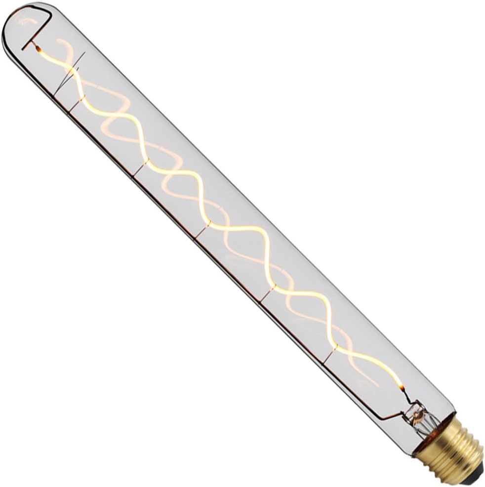 Edison Bulb led T28/T9 4W Dimmable Long Test Tube Bulb Golden Tint 220/240V Edison Screw E27 (300MM Clear)
