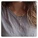 S.J JEWELRY Womens Handmade CZ Simple Delicate 14K Gold Plated/Rose Gold Plated/Silver Plated Lariat Simple Baton Adjustable Y Necklace-Y-Lace