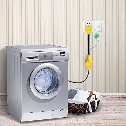 Dryer Plug Adapter with Ground Wire, 1030P Male Plug to 1430R Female