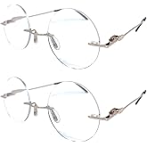 The Steve, Totally Round Rimless Reading Glasses, Unisex Stylish Circle Readers