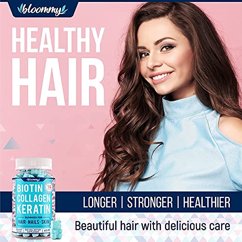 Bloommy Hair Vitamins with Collagen Biotin Keratin Hair Growth