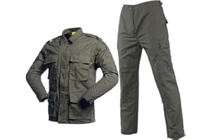 LANBAOSI Men's Tactical Hunting Uniform Combat Suit Shirt Jacket Coat and Pants Set