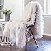 Chanasya Soft Shaggy Fuzzy Fur Long Mangolian Faux Fur Cozy Elegant Chic Decorative Off White Microfiber Throw Blanket (50