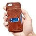iPhone SE Case, Benuo [Vintage Series] [1 Card Slot] iPhone 5S Genuine Leather Case, Premium Corrected Grain Leather Back Cover [Slim Fit] for Apple iPhone SE 5S 5 (Retro Brown)