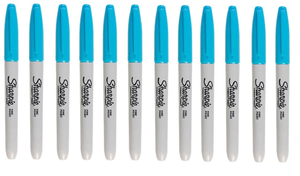 Sharpie Fine Point Permanent Marker Techno Blue 12 Pack