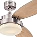 Westinghouse Lighting 7204100 Westinghouse Alloy 52-Inch Reversible Plywood Three-Blade Indoor Ceiling Fan, Brushed Nickel