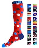 Compression Socks (1 pair) for Men & Women - BEST for Running, Nurses, Shin Splints, Flight Travel, & Maternity Pregnancy - Boost Athletic Stamina, Circulation & Recovery (i-Dots, Small/Medium)