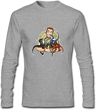 Hangtiankeji Dinosaur Crew Neck Short-sleeve T-shirt Long Sleeve Mens XXL