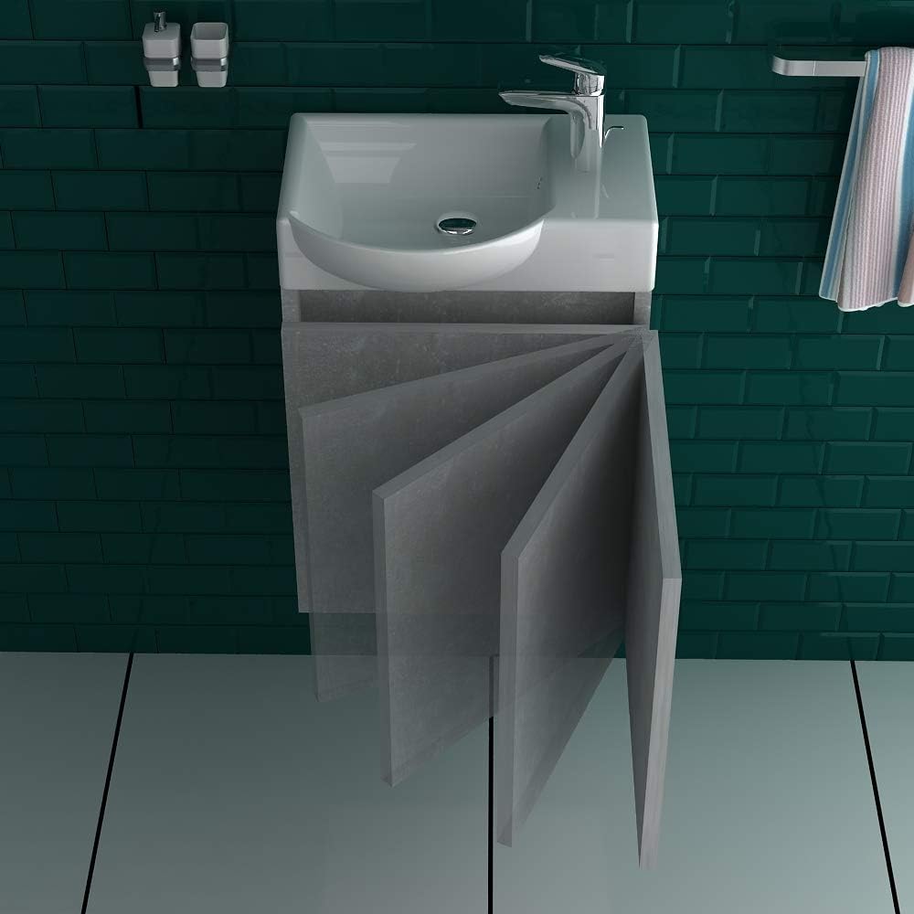 Alpenberger Waschplatz Keramikbecken I Unterschrank Vormontiert Farbe Grau I Badezimmer Gaste Wc Losung Zeitlos Waschplatze Baumarkt Suenaacampo Com