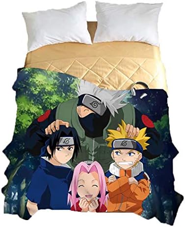 Fankeshi Anime Naruto Thin Quilts Throw Blanket 3D Print Cute Bedding Comforter Light Quilt Washable