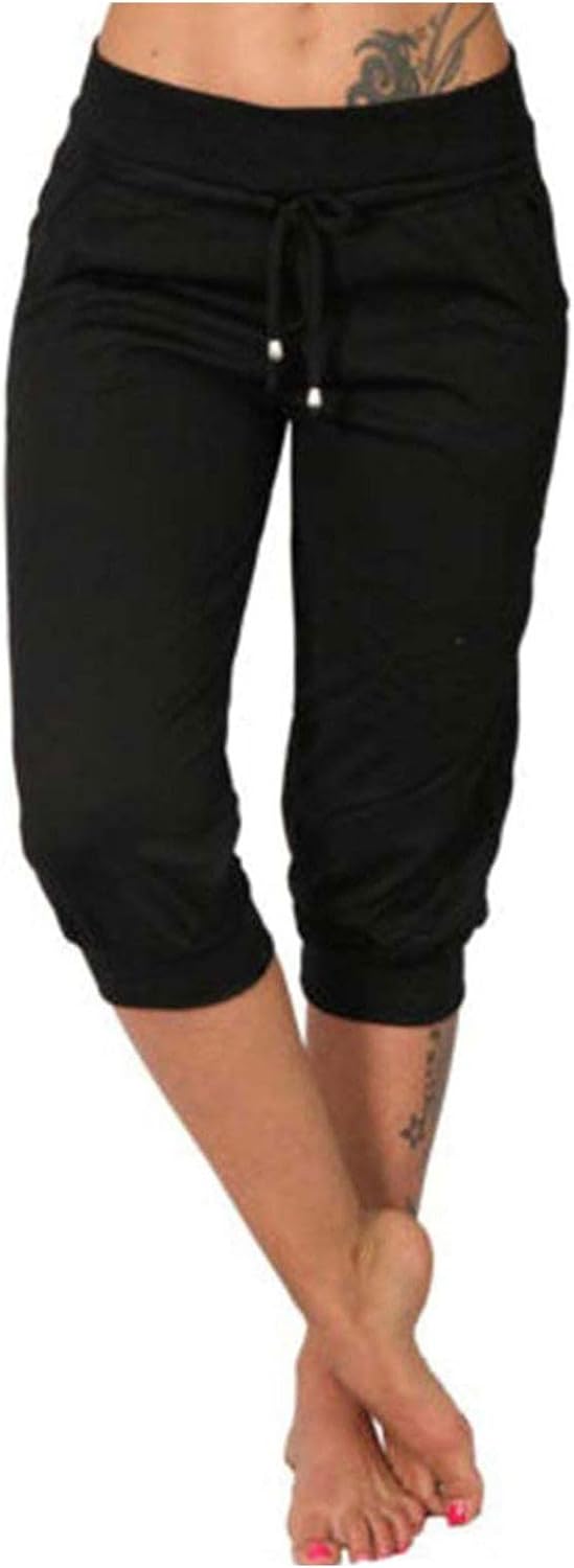 TANGNADE Capri Pants for Women Lightweight Capris Sweatpants Summer Casual Athletic Cropped Joggers with Pockets Gym Clothes