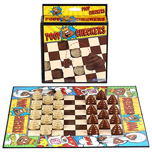 Poop Checkers Game for Kids Poo Gag Gift Board Game, Funny Checkers Set