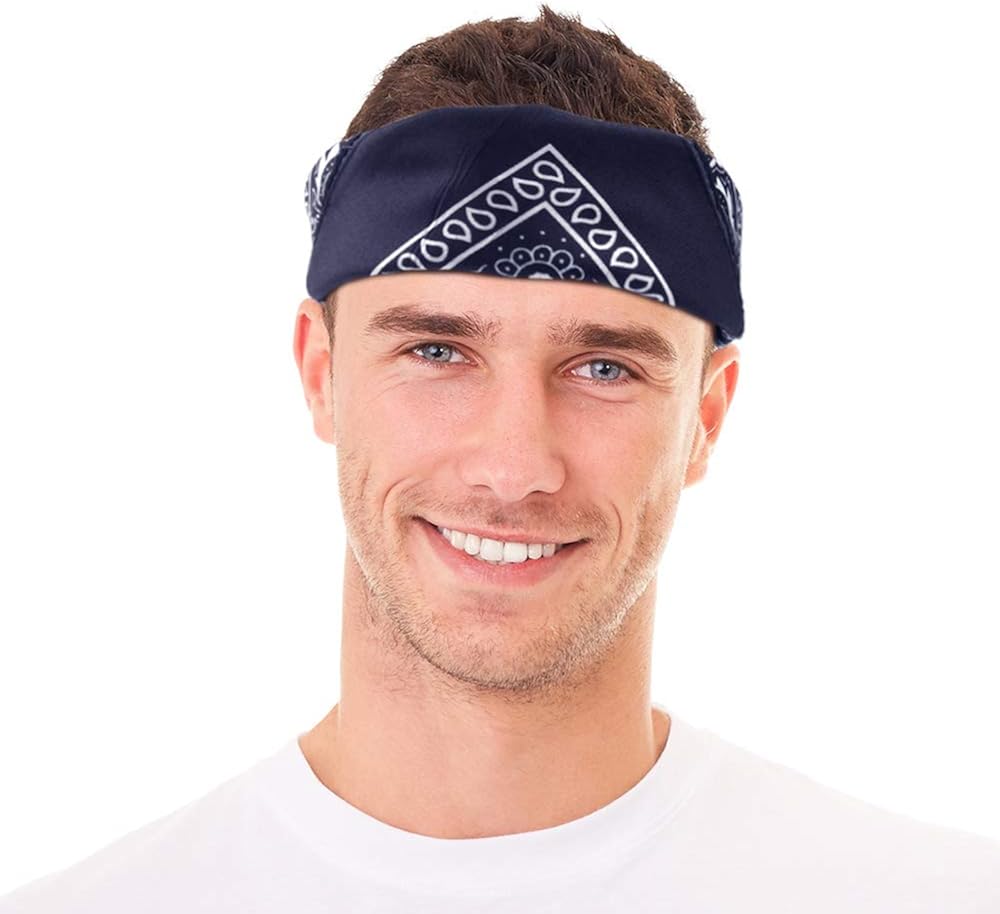 FEPITO 18pcs Paisley Bandanas Assorted Cowboy Bandanas Unisex Novelty Print Head Wrap Scarf Wristband for Adults and Kids (3 Colors): Clothing