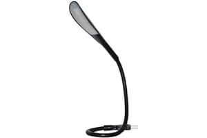 USB Reading Lamp with 14 LEDs Dimmable Touch Switch and Flexible Gooseneck (14 LED, Black)
